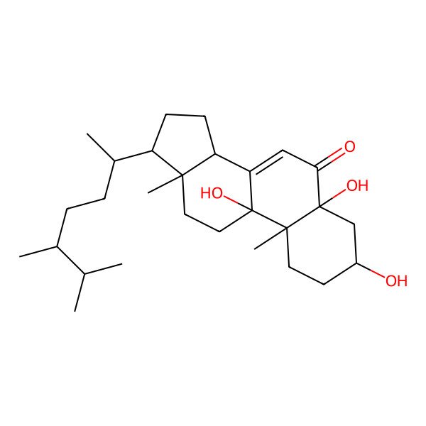 2D Structure of 3beta,5alpha,9alpha-Trihydroxy-(24s)-ergost-7-en-6-one