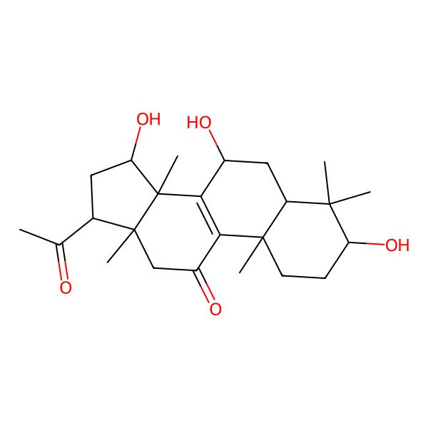 2D Structure of 3beta,7beta,15alpha-Trihydroxy-4,4,14alpha-trimethyl-11,20-dioxo-5alpha-pregn-8-ene