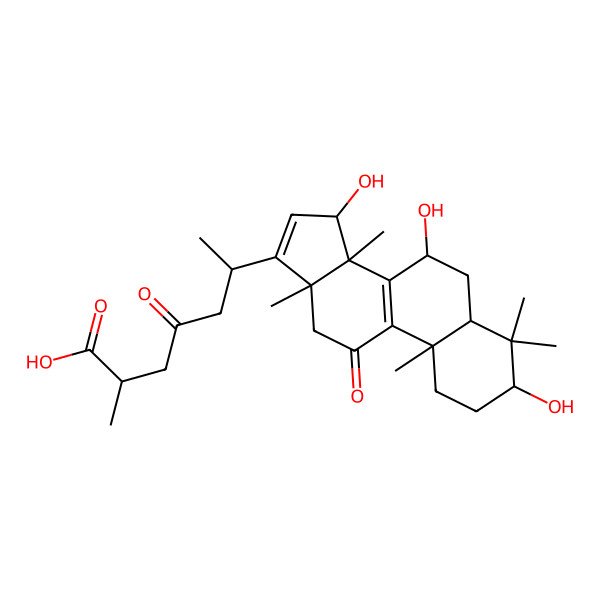 2D Structure of 3beta,7beta,15beta-Trihydroxy-11, 23-dioxo-lanost-8,16-dien-26-oic acid