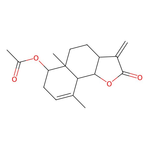 2D Structure of [(3aS,5aR,6S,9aS,9bS)-5a,9-dimethyl-3-methylidene-2-oxo-4,5,6,7,9a,9b-hexahydro-3aH-benzo[g][1]benzofuran-6-yl] acetate