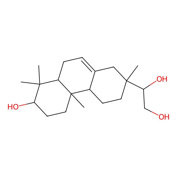2D Structure of (1S)-1-[(2S,4aR,4bS,7S,8aS)-7-hydroxy-2,4b,8,8-tetramethyl-3,4,4a,5,6,7,8a,9-octahydro-1H-phenanthren-2-yl]ethane-1,2-diol