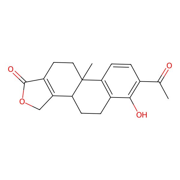 2D Structure of (3bR,9bS)-7-acetyl-6-hydroxy-9b-methyl-3,3b,4,5,10,11-hexahydronaphtho[2,1-e][2]benzofuran-1-one