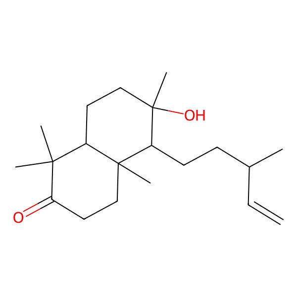 2D Structure of (4aS,5R,6R,8aR)-6-hydroxy-1,1,4a,6-tetramethyl-5-[(3S)-3-methylpent-4-enyl]-3,4,5,7,8,8a-hexahydronaphthalen-2-one