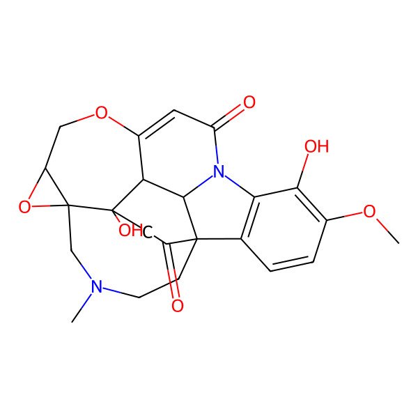 2D Structure of (1S,6R,8R,23S,24S,25S)-16,23-dihydroxy-17-methoxy-4-methyl-7,10-dioxa-4,14-diazaheptacyclo[12.6.5.01,25.06,8.06,23.011,24.015,20]pentacosa-11,15(20),16,18-tetraene-13,21-dione