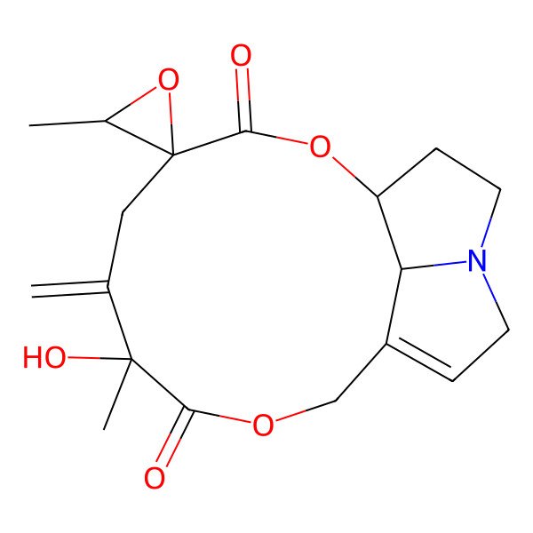 2D Structure of 7-Hydroxy-3',7-dimethyl-6-methylidenespiro[2,9-dioxa-14-azatricyclo[9.5.1.014,17]heptadec-11-ene-4,2'-oxirane]-3,8-dione