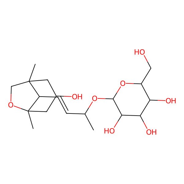 2D Structure of 2-[4-(3-Hydroxy-1,5-dimethyl-6-oxabicyclo[3.2.1]octan-8-yl)but-3-en-2-yloxy]-6-(hydroxymethyl)oxane-3,4,5-triol
