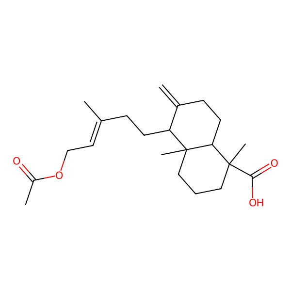 2D Structure of (1S,4aS,5R,8aS)-5-[(E)-5-acetyloxy-3-methylpent-3-enyl]-1,4a-dimethyl-6-methylidene-3,4,5,7,8,8a-hexahydro-2H-naphthalene-1-carboxylic acid