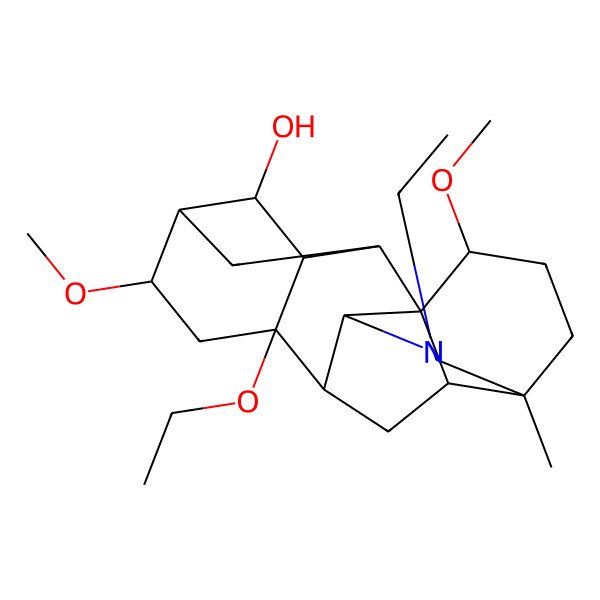 2D Structure of 8-Ethoxy-11-ethyl-6,16-dimethoxy-13-methyl-11-azahexacyclo[7.7.2.12,5.01,10.03,8.013,17]nonadecan-4-ol