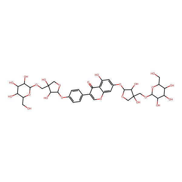2D Structure of 7-[(2S,3R,4R)-3,4-dihydroxy-4-[[(2R,3R,4S,5S,6R)-3,4,5-trihydroxy-6-(hydroxymethyl)oxan-2-yl]oxymethyl]oxolan-2-yl]oxy-3-[4-[(2R,3S,4S)-3,4-dihydroxy-4-[[(2S,3S,4R,5R,6S)-3,4,5-trihydroxy-6-(hydroxymethyl)oxan-2-yl]oxymethyl]oxolan-2-yl]oxyphenyl]-5-hydroxychromen-4-one