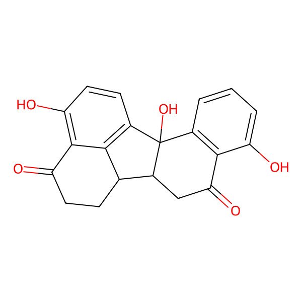 2D Structure of (2S,11S,12S)-2,7,17-trihydroxypentacyclo[10.7.1.02,11.03,8.016,20]icosa-1(20),3(8),4,6,16,18-hexaene-9,15-dione