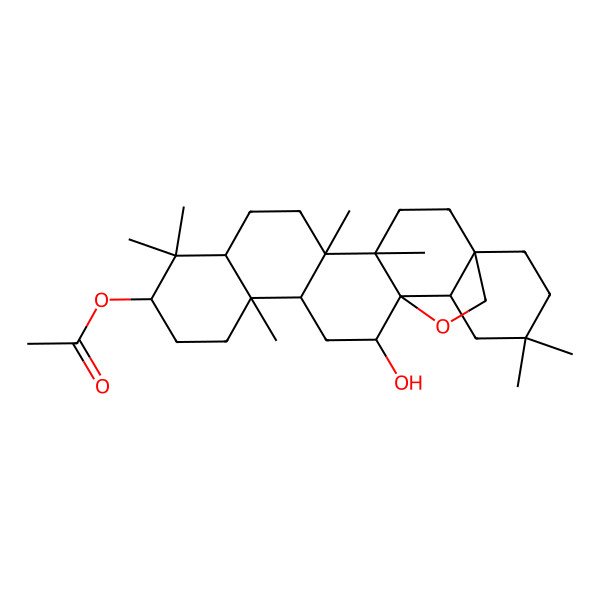 2D Structure of (16-Hydroxy-4,5,9,9,13,20,20-heptamethyl-24-oxahexacyclo[15.5.2.01,18.04,17.05,14.08,13]tetracosan-10-yl) acetate
