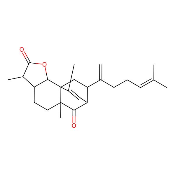 2D Structure of (1S,2S,5S,6S,9R,11R,15R)-5,9,13-trimethyl-15-(6-methylhepta-1,5-dien-2-yl)-3-oxatetracyclo[9.2.2.01,9.02,6]pentadec-12-ene-4,10-dione
