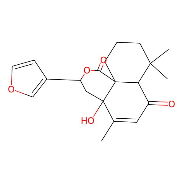2D Structure of (3R,4aR,7aR,11aR)-3-(furan-3-yl)-4a-hydroxy-5,8,8-trimethyl-3,4,7a,9,10,11-hexahydrobenzo[i]isochromene-1,7-dione