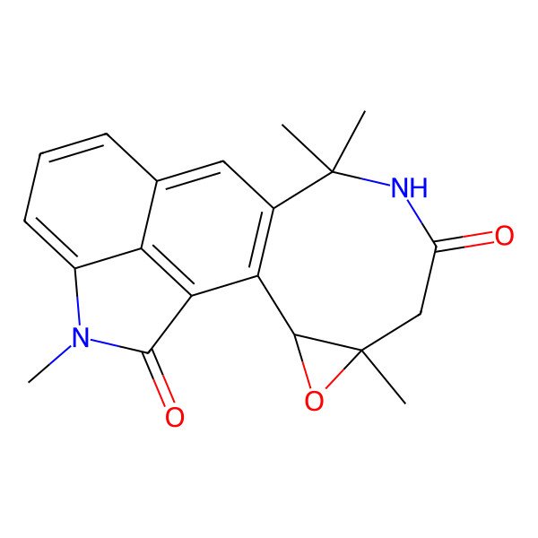 2D Structure of 5,9,9,17-Tetramethyl-4-oxa-8,17-diazapentacyclo[10.6.1.02,10.03,5.016,19]nonadeca-1(19),2(10),11,13,15-pentaene-7,18-dione