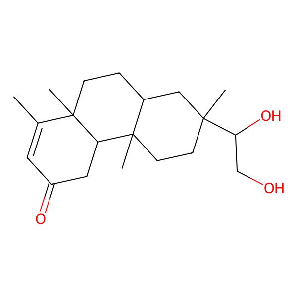 2D Structure of (4aS,4bS,7S,8aS,10aS)-7-[(1S)-1,2-dihydroxyethyl]-1,4b,7,10a-tetramethyl-4,4a,5,6,8,8a,9,10-octahydrophenanthren-3-one