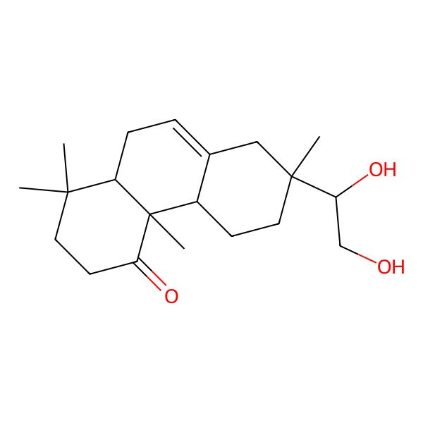 2D Structure of (4aR,4bR,7S,10aR)-7-[(1S)-1,2-dihydroxyethyl]-1,1,4a,7-tetramethyl-2,3,4b,5,6,8,10,10a-octahydrophenanthren-4-one