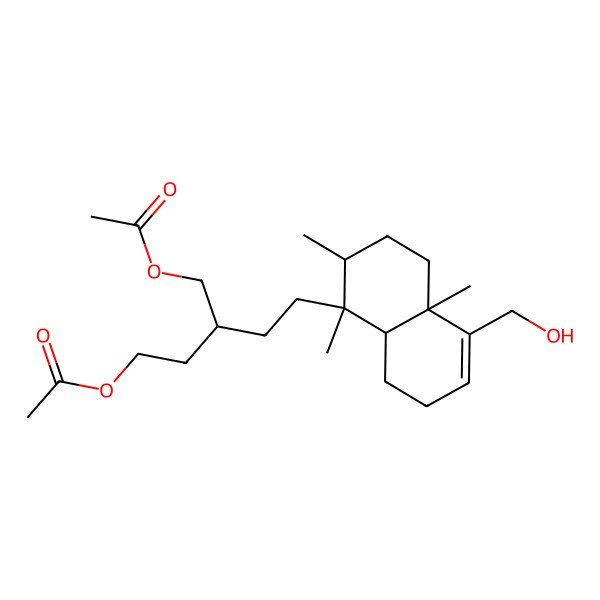 2D Structure of [3-(Acetyloxymethyl)-5-[5-(hydroxymethyl)-1,2,4a-trimethyl-2,3,4,7,8,8a-hexahydronaphthalen-1-yl]pentyl] acetate
