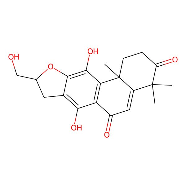 2D Structure of 7,11-Dihydroxy-9-(hydroxymethyl)-4,4,11b-trimethyl-1,2,8,9-tetrahydronaphtho[2,1-f][1]benzofuran-3,6-dione