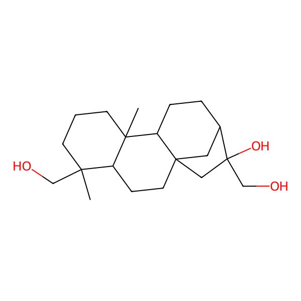 2D Structure of (1S,4S,5S,9S,10R,13R,14R)-5,14-bis(hydroxymethyl)-5,9-dimethyltetracyclo[11.2.1.01,10.04,9]hexadecan-14-ol