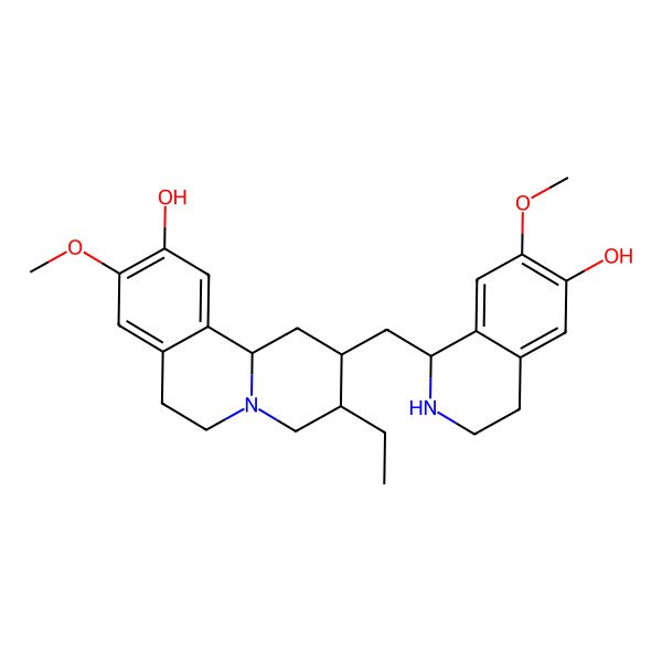 2D Structure of 3-ethyl-2-[(6-hydroxy-7-methoxy-1,2,3,4-tetrahydroisoquinolin-1-yl)methyl]-9-methoxy-2,3,4,6,7,11b-hexahydro-1H-benzo[a]quinolizin-10-ol