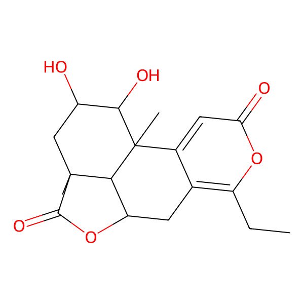 2D Structure of (1S,9R,12S,16R)-6-ethyl-14,15-dihydroxy-1,12-dimethyl-5,10-dioxatetracyclo[7.6.1.02,7.012,16]hexadeca-2,6-diene-4,11-dione