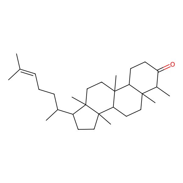 2D Structure of (4R,5S,8R,9S,10S,13R,14S,17R)-4,5,9,13,14-pentamethyl-17-[(2R)-6-methylhept-5-en-2-yl]-1,2,4,6,7,8,10,11,12,15,16,17-dodecahydrocyclopenta[a]phenanthren-3-one