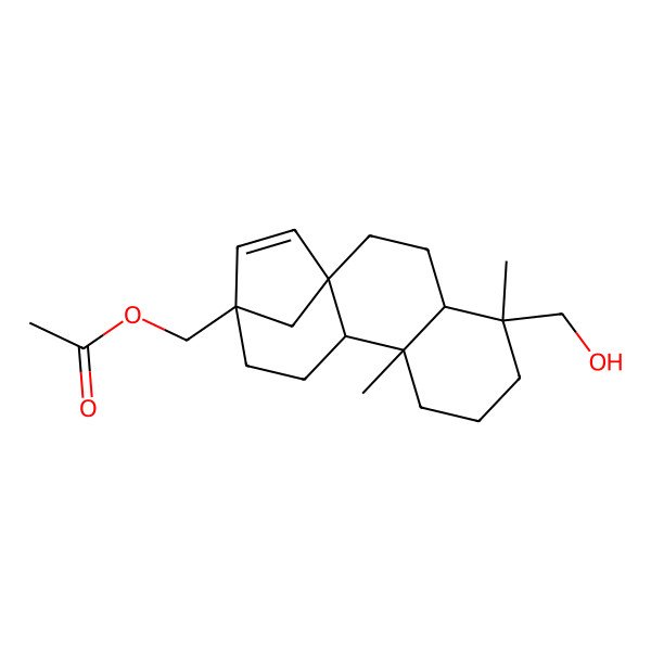 2D Structure of [(1R,4S,5R,9S,10S,13R)-5-(hydroxymethyl)-5,9-dimethyl-13-tetracyclo[11.2.1.01,10.04,9]hexadec-14-enyl]methyl acetate