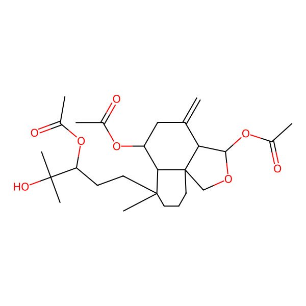 2D Structure of [(3R,3aS,6S,6aS,7S,10aR)-3-acetyloxy-7-[(3S)-3-acetyloxy-4-hydroxy-4-methylpentyl]-7-methyl-4-methylidene-3,3a,5,6,6a,8,9,10-octahydro-1H-benzo[d][2]benzofuran-6-yl] acetate