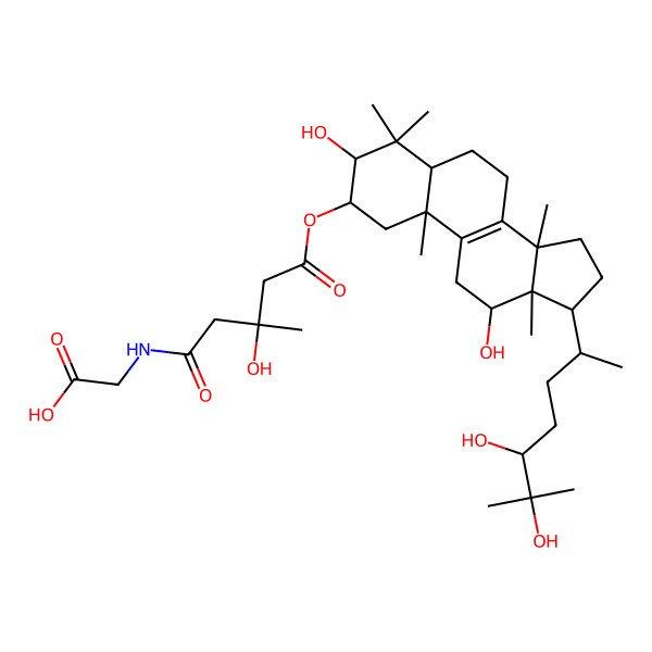 2D Structure of 2-[[5-[[17-(5,6-dihydroxy-6-methylheptan-2-yl)-3,12-dihydroxy-4,4,10,13,14-pentamethyl-2,3,5,6,7,11,12,15,16,17-decahydro-1H-cyclopenta[a]phenanthren-2-yl]oxy]-3-hydroxy-3-methyl-5-oxopentanoyl]amino]acetic acid