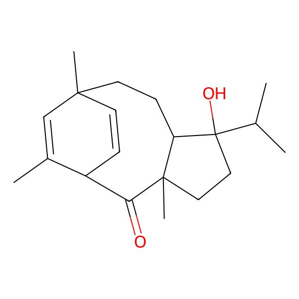 2D Structure of (1R,3S,6R,7R,10S)-6-hydroxy-3,10,12-trimethyl-6-propan-2-yltricyclo[8.2.2.03,7]tetradeca-11,13-dien-2-one