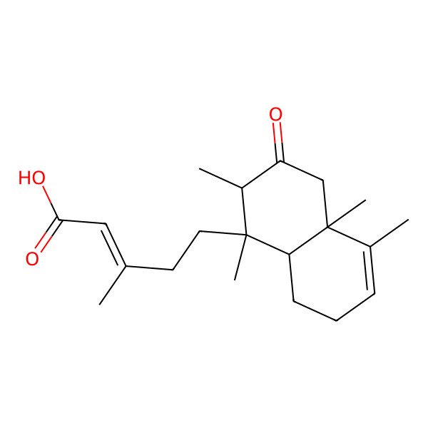 2D Structure of (E)-5-[(1R,2S,4aR,8aR)-1,2,4a,5-tetramethyl-3-oxo-4,7,8,8a-tetrahydro-2H-naphthalen-1-yl]-3-methylpent-2-enoic acid