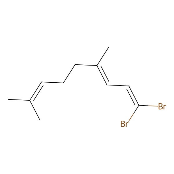 2D Structure of (3E)-1,1-dibromo-4,8-dimethylnona-1,3,7-triene