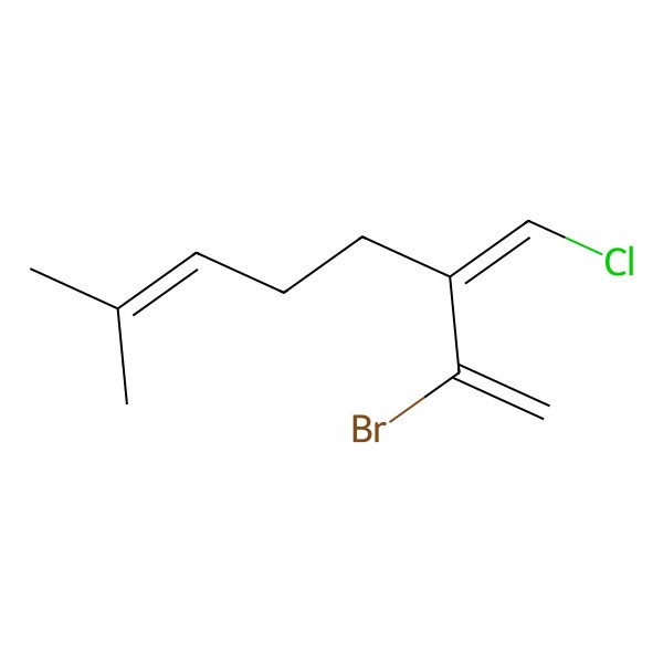 2D Structure of (3E)-2-bromo-3-(chloromethylidene)-7-methylocta-1,6-diene
