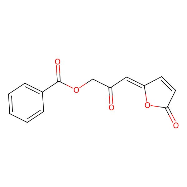 2D Structure of [(3E)-2-oxo-3-(5-oxofuran-2-ylidene)propyl] benzoate