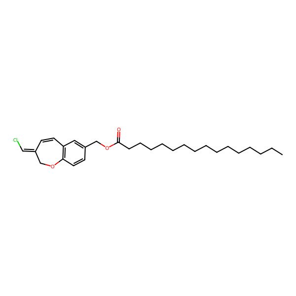 2D Structure of [(3E)-3-(chloromethylidene)-1-benzoxepin-7-yl]methyl hexadecanoate