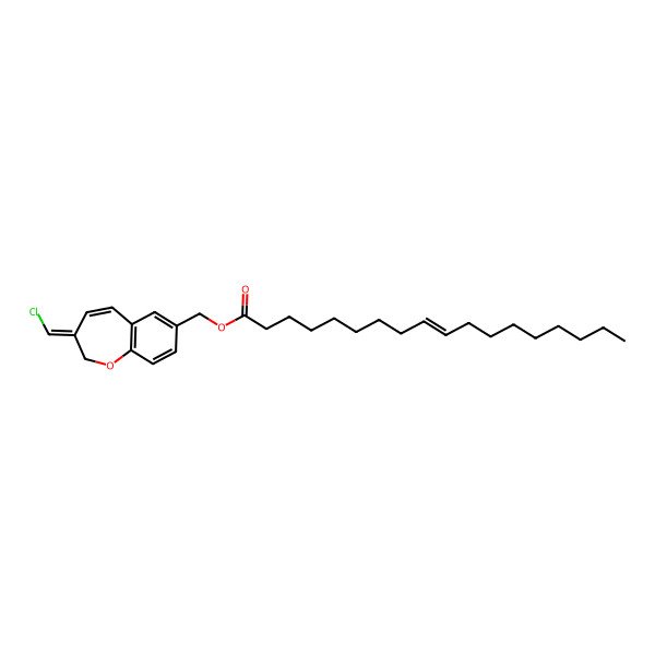 2D Structure of [(3E)-3-(chloromethylidene)-1-benzoxepin-7-yl]methyl (Z)-octadec-9-enoate
