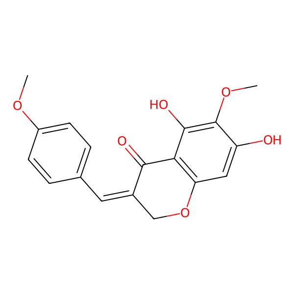 2D Structure of (3E)-5,7-dihydroxy-6-methoxy-3-[(4-methoxyphenyl)methylidene]chromen-4-one