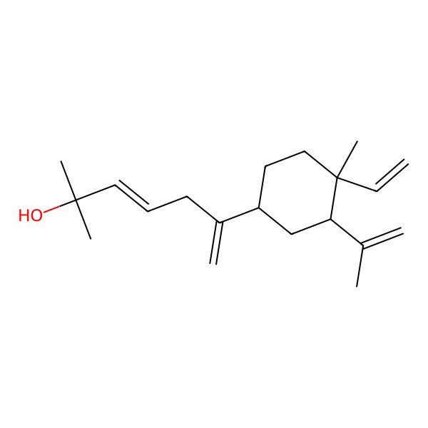 2D Structure of (3E)-6-[(1S,3R,4R)-4-ethenyl-4-methyl-3-prop-1-en-2-ylcyclohexyl]-2-methylhepta-3,6-dien-2-ol