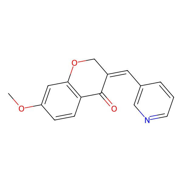 2D Structure of (3E)-7-methoxy-3-(pyridin-3-ylmethylidene)chromen-4-one