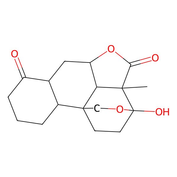 2D Structure of (1S,9R,12R,13R)-13-hydroxy-12-methyl-10,14-dioxapentacyclo[11.2.2.11,9.02,7.012,18]octadecane-6,11-dione