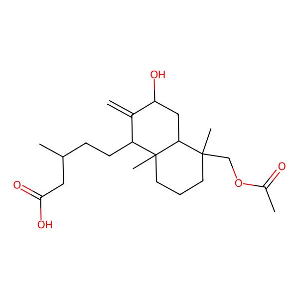 2D Structure of (3R)-5-[(1R,3R,4aR,5R,8aS)-5-(acetyloxymethyl)-3-hydroxy-5,8a-dimethyl-2-methylidene-3,4,4a,6,7,8-hexahydro-1H-naphthalen-1-yl]-3-methylpentanoic acid
