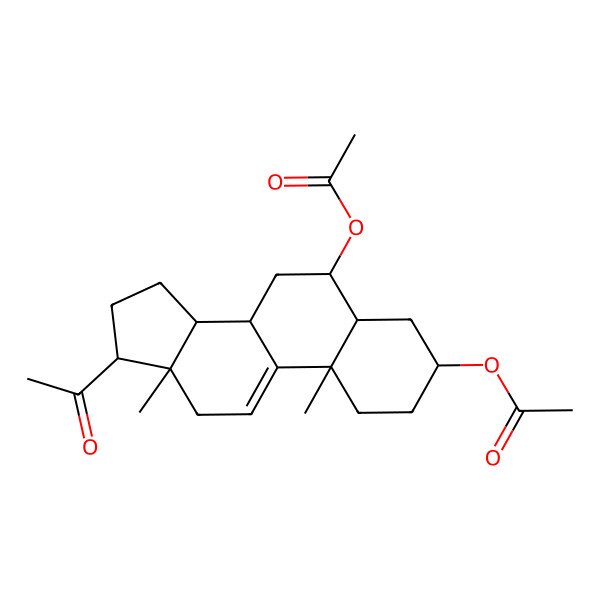 2D Structure of (17-acetyl-6-acetyloxy-10,13-dimethyl-2,3,4,5,6,7,8,12,14,15,16,17-dodecahydro-1H-cyclopenta[a]phenanthren-3-yl) acetate