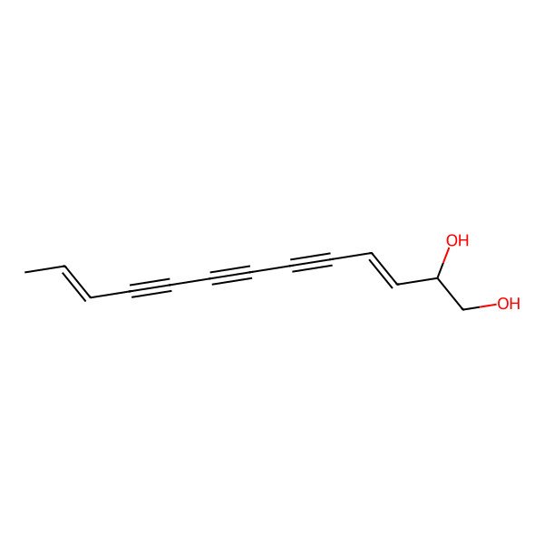 2D Structure of (3E,11Z)-trideca-3,11-dien-5,7,9-triyne-1,2-diol