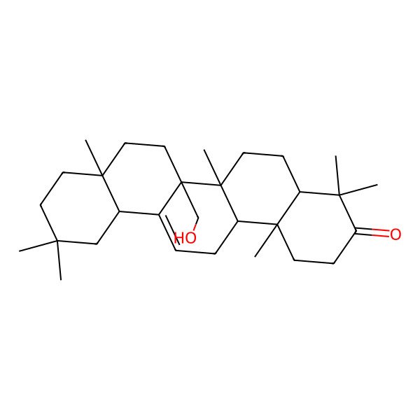 2D Structure of 6b-(hydroxymethyl)-4,4,6a,8a,11,11,14b-heptamethyl-2,4a,5,6,7,8,9,10,12,12a,14,14a-dodecahydro-1H-picen-3-one