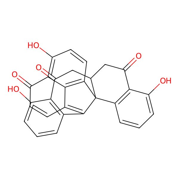 2D Structure of 7,15,26-Trihydroxyheptacyclo[19.7.1.02,11.02,20.03,8.014,19.025,29]nonacosa-1(29),3(8),4,6,14(19),15,17,20,22,25,27-undecaene-9,13,24-trione