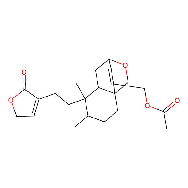 2D Structure of [4,5-dimethyl-5-[2-(5-oxo-2H-furan-4-yl)ethyl]-9-oxatricyclo[6.2.2.01,6]dodec-11-en-11-yl]methyl acetate