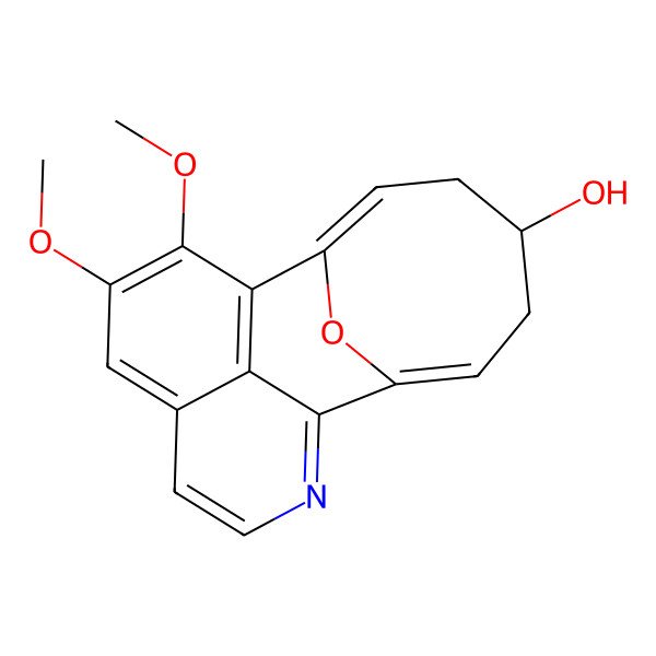 2D Structure of (5S)-15,16-dimethoxy-18-oxa-10-azatetracyclo[7.7.1.12,8.013,17]octadeca-1(17),2,7,9,11,13,15-heptaen-5-ol
