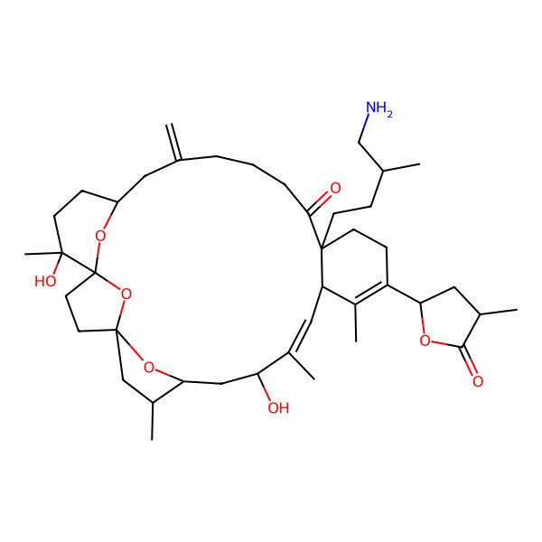 2D Structure of 17-(4-Amino-3-methylbutyl)-9,27-dihydroxy-6,10,13,27-tetramethyl-22-methylidene-14-(4-methyl-5-oxooxolan-2-yl)-28,29,30-trioxapentacyclo[22.3.1.11,4.14,7.012,17]triaconta-10,13-dien-18-one