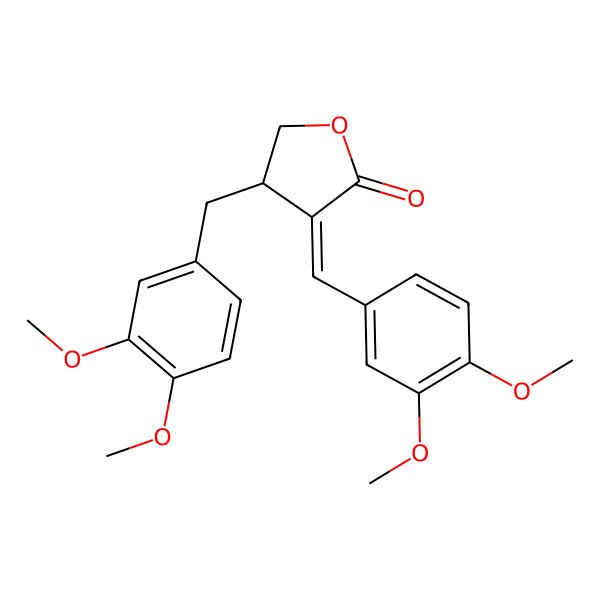 2D Structure of (3E,4S)-4-[(3,4-dimethoxyphenyl)methyl]-3-[(3,4-dimethoxyphenyl)methylidene]oxolan-2-one