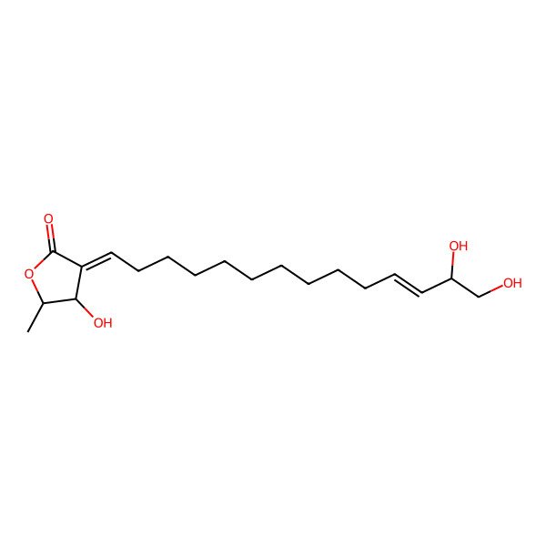 2D Structure of (3E,4S,5R)-3-[(E,13S)-13,14-dihydroxytetradec-11-enylidene]-4-hydroxy-5-methyloxolan-2-one